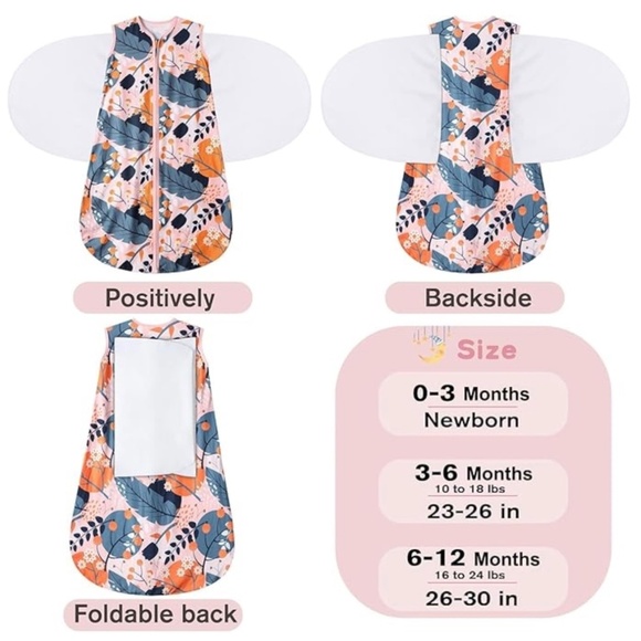Newborn Sleep Sack Baby Swaddle 3-Way Adjustable Wearable Blanket 3-6 Months - Picture 2 of 4